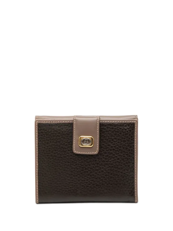 Gucci Pre-owned 20th Century Bicolor Calfskin Interlocking G Wallet Small Wallets in Brown