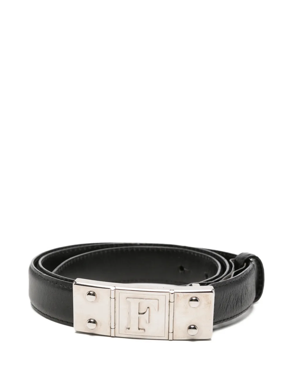 Gianfranco Ferré Pre-Owned 2000 logo-plaque leather belt - Nero