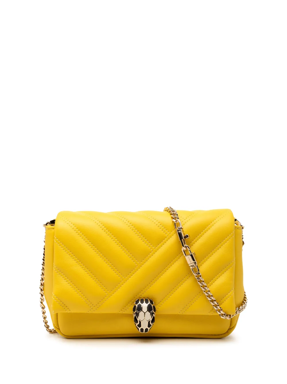 Bvlgari Pre-Owned 2010-2026 Leather Serpenti Cabochon Chain crossbody bag - Yellow