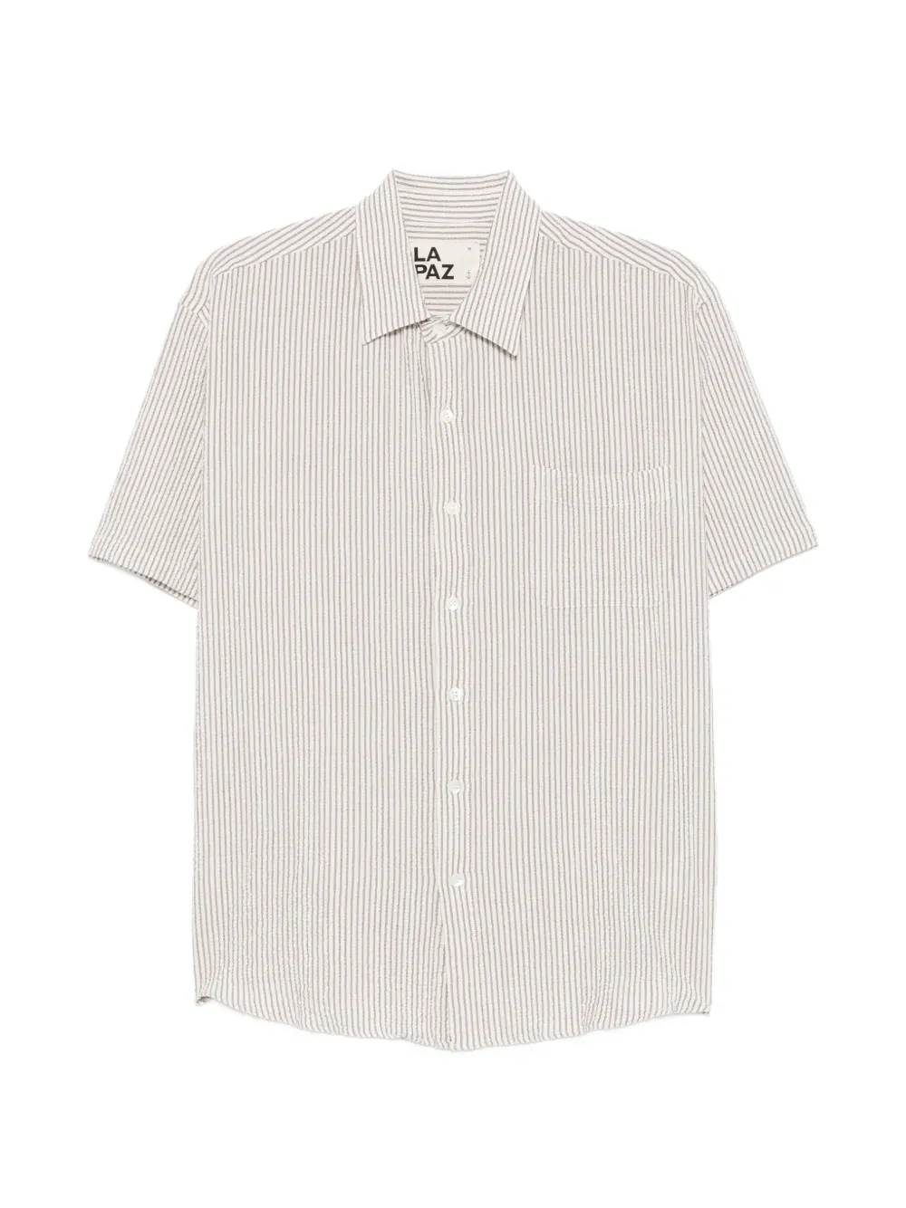 LA PAZ stripe-print seersucker shirt - Bianco