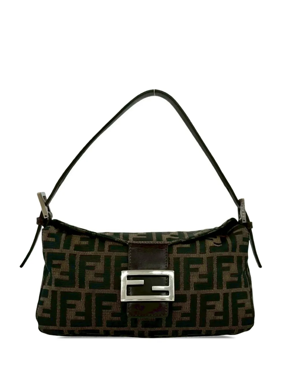 Fendi Pre-Owned 20th Century Zucca Canvas Double Flap shoulder bag - Marrone