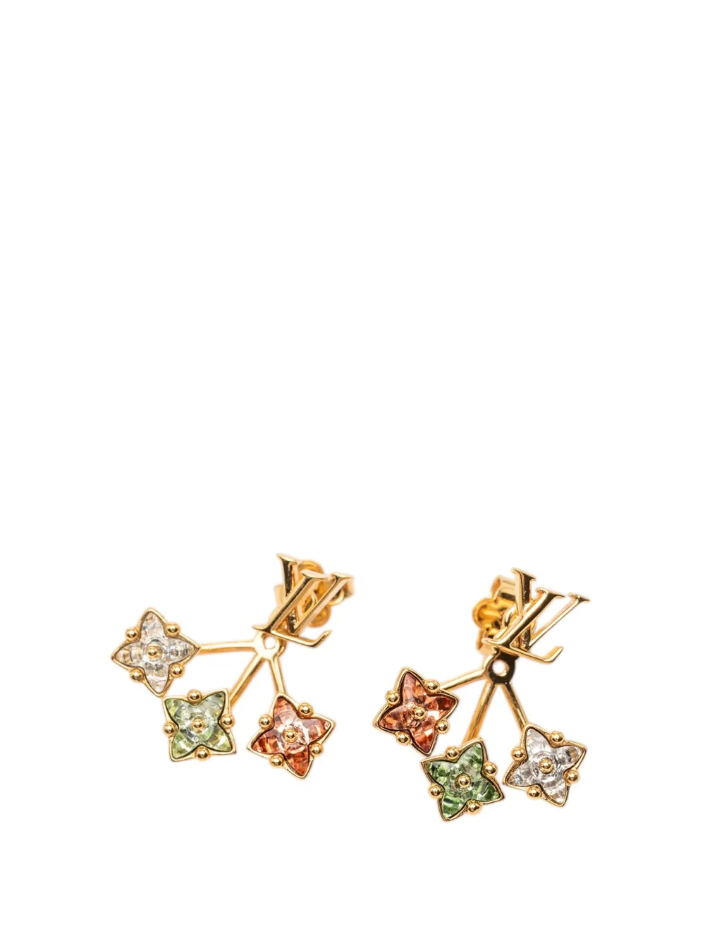 Louis Vuitton Pre-Owned 2022 Gold Plated Loulougram Push Back Earrings costume earrings - Oro