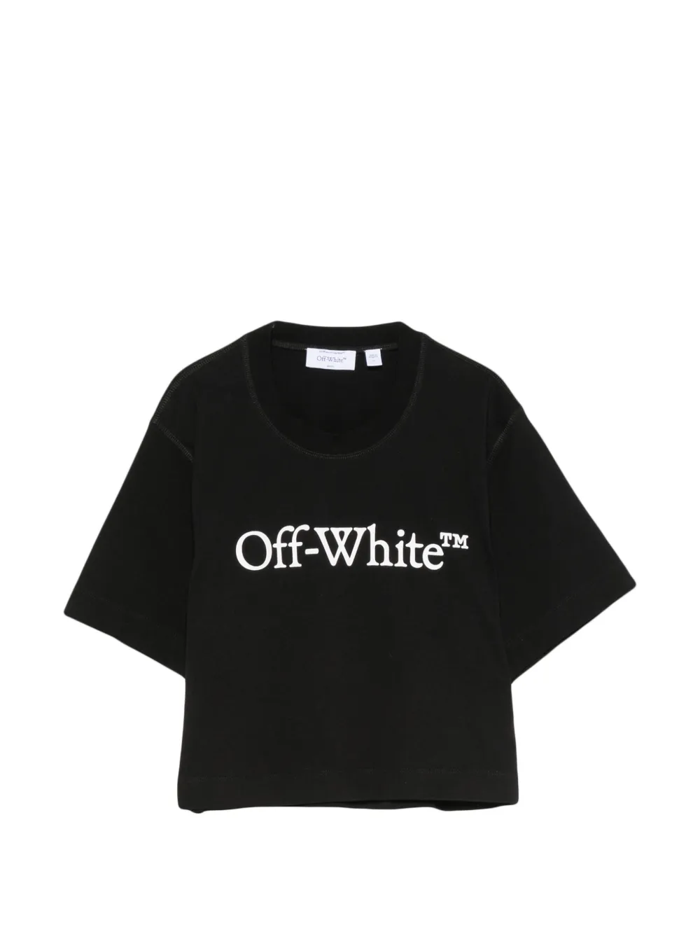 Off-White logo-print cropped T-shirt - Schwarz