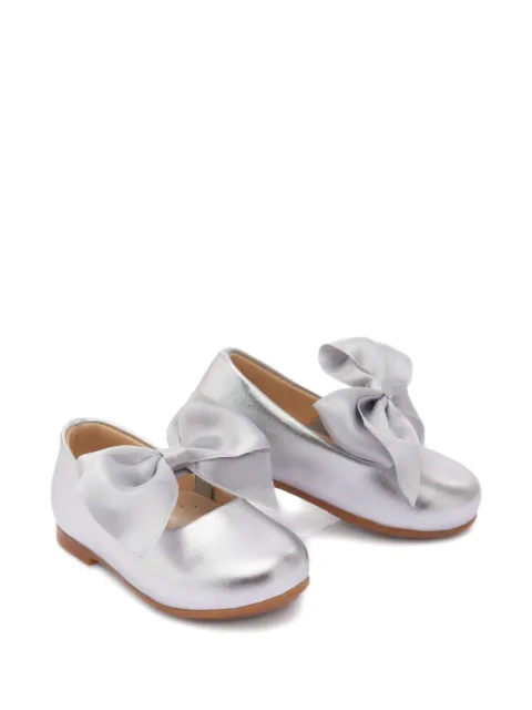 andBlue bow-detail ballerinas