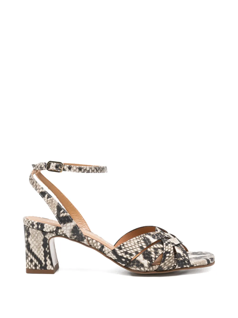 Pedro Miralles snakeskin-effect crossover-strap sandals - Toni neutri