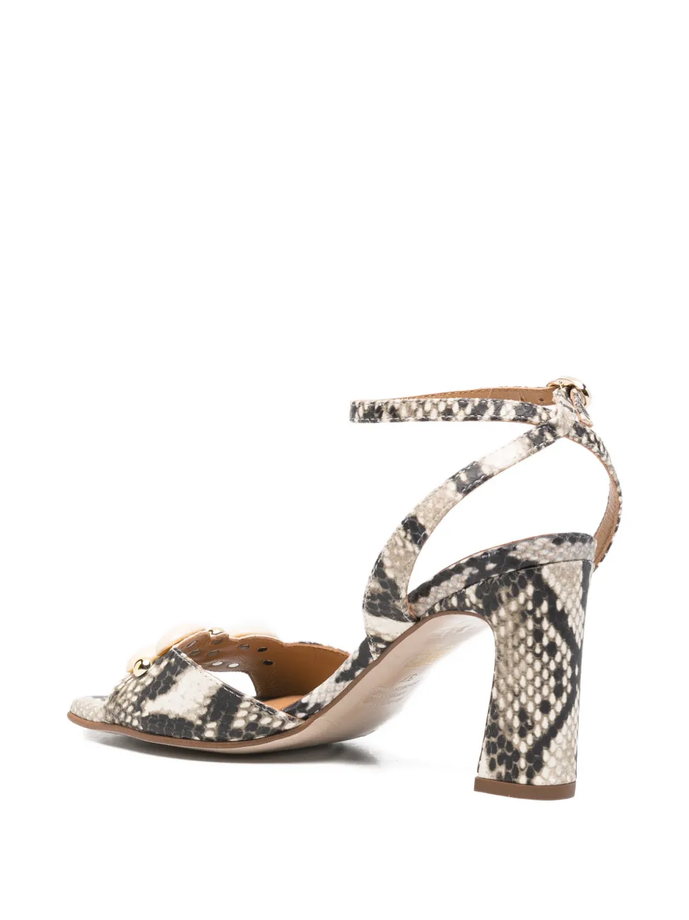 Pedro Miralles Sandalen met slangen-effect Beige