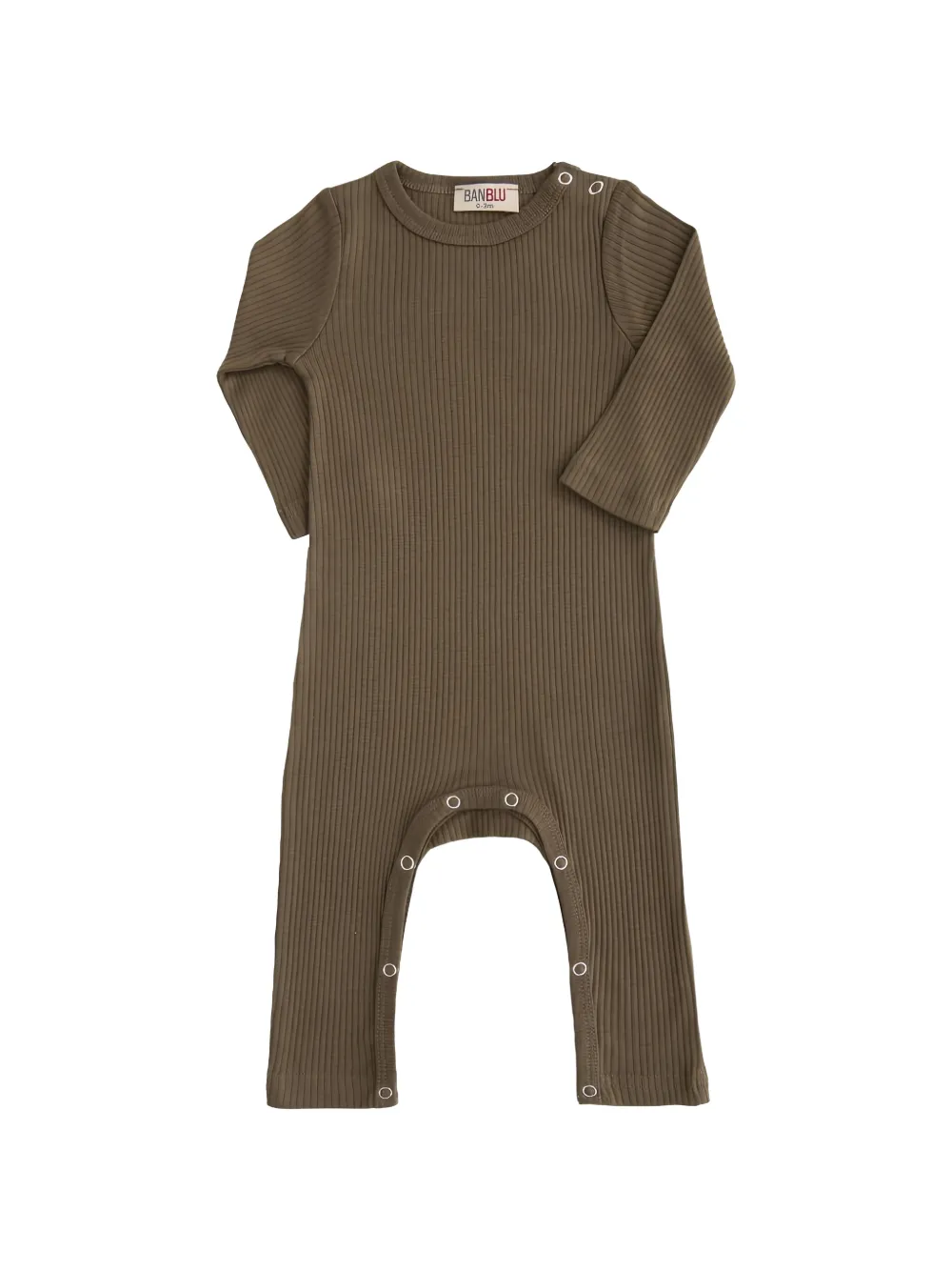 Banblu Babies' Ribbed Long-sleeve Romper In Green