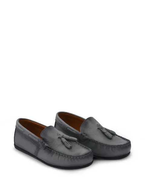 Moustache mocassins en cuir à glands