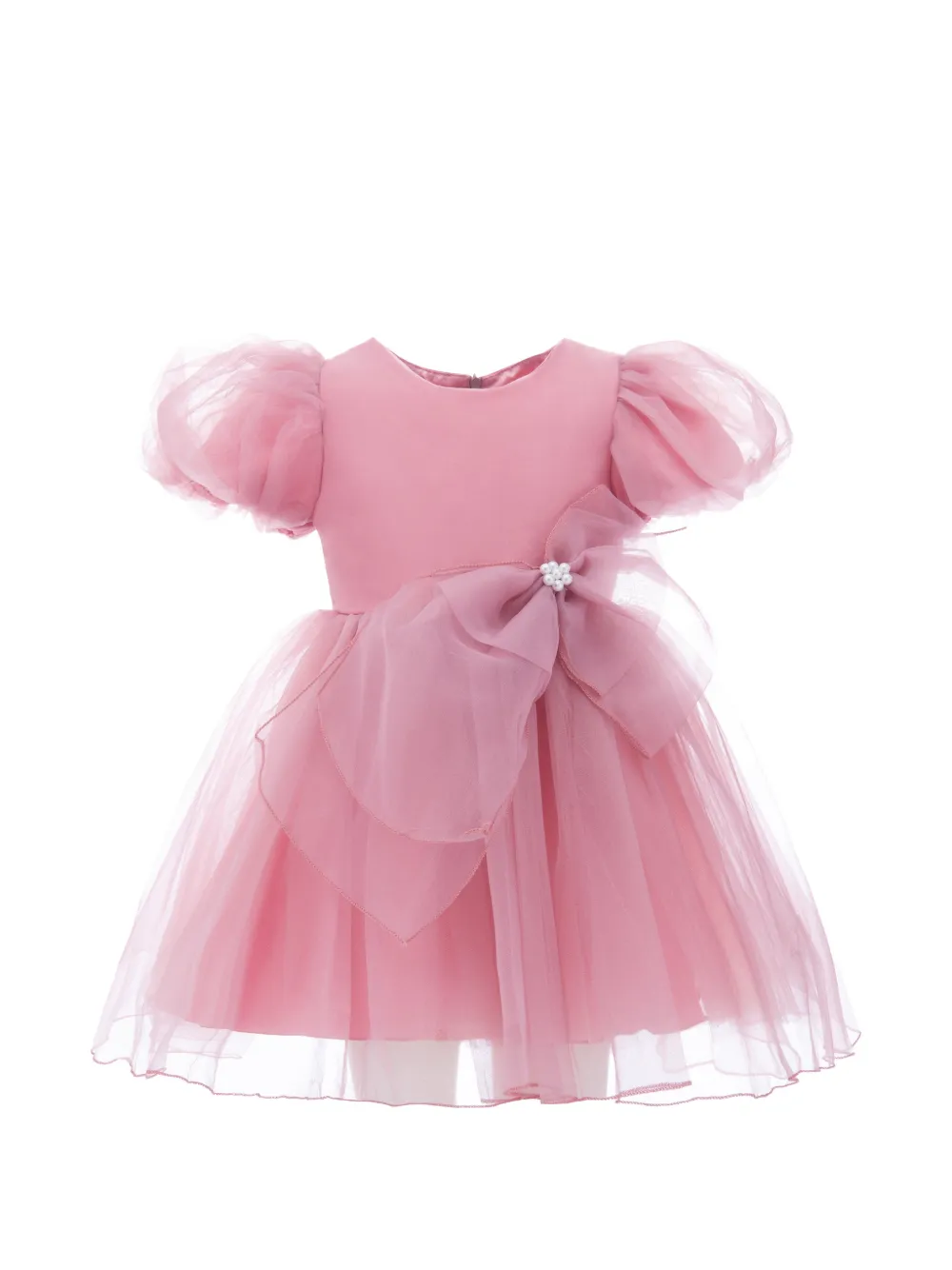 Tulleen bow-detail organza dress - Rosa