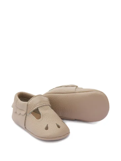 BANBLU perforated-detailing scalloped-edges crib shoes