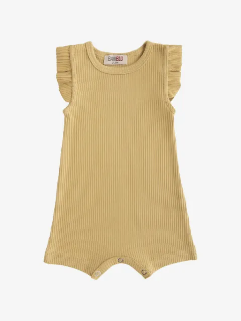 BANBLU ruffled ribbed-knit shortie