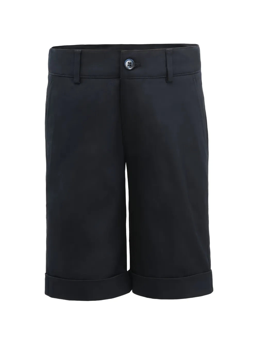 Moustache turn-up cuff formal shorts - Blue