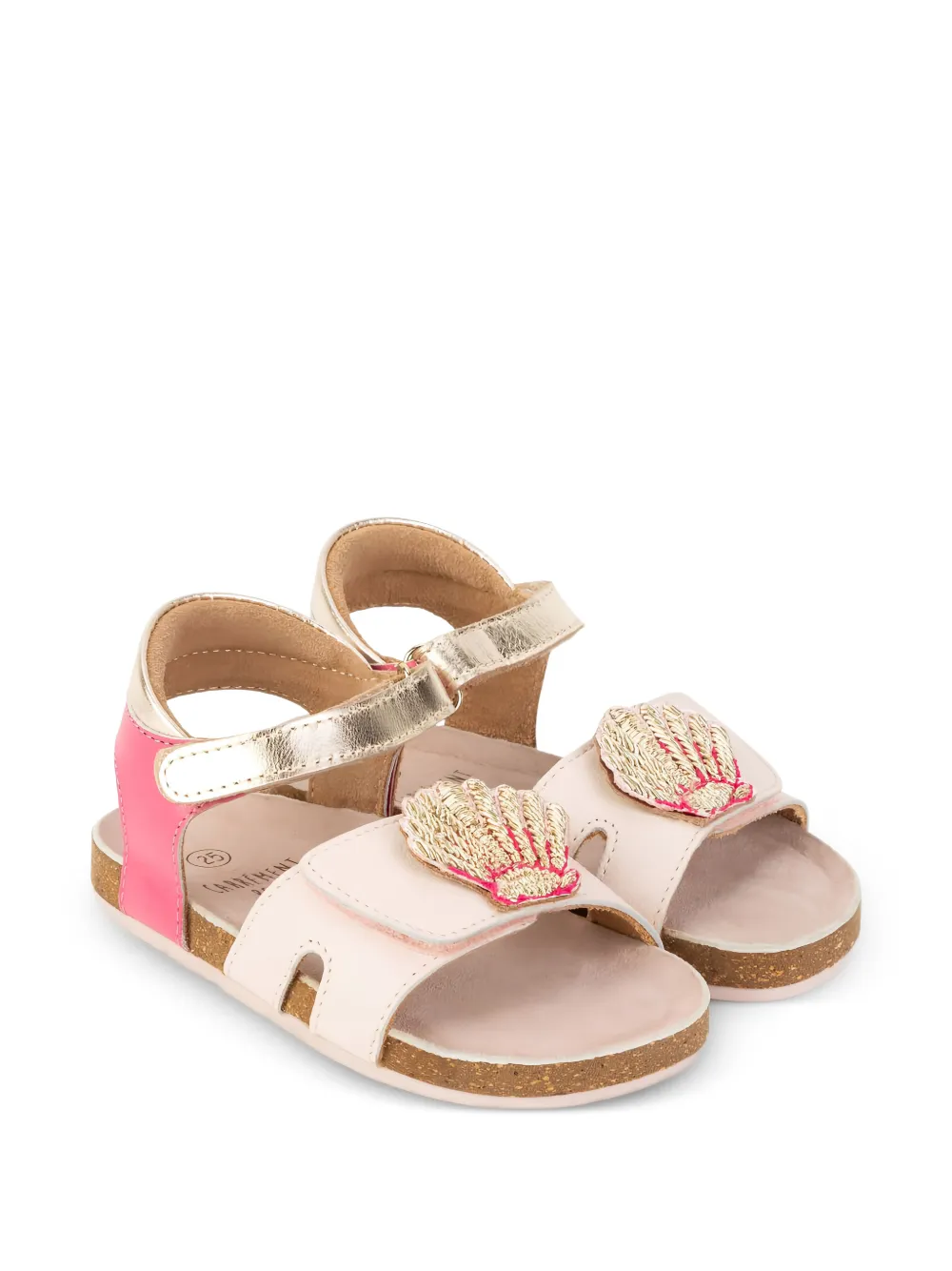 CARREMENT BEAU shell-patch sandals - Rosa