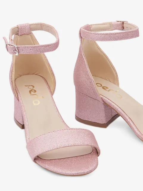 La Perla Kids 글리터 효과 버클 고정 샌들