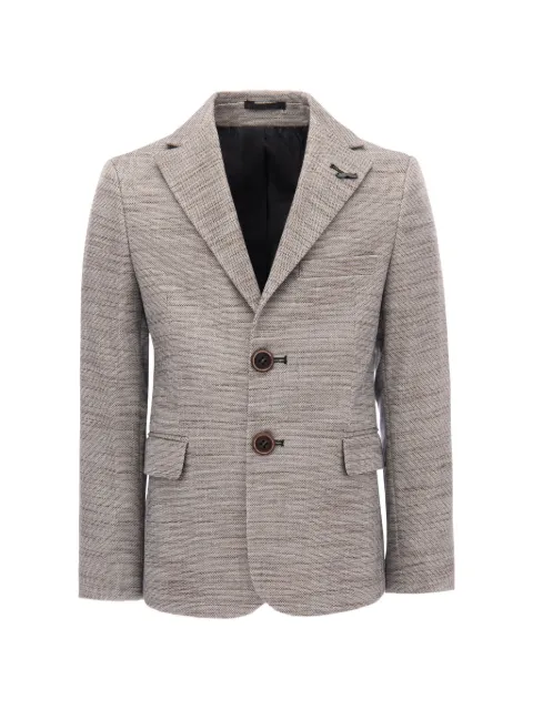 Moustache tweed peak-lapel blazer