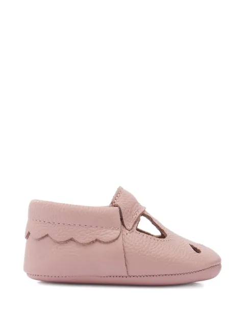andBlue perforated scalloped-trim boots