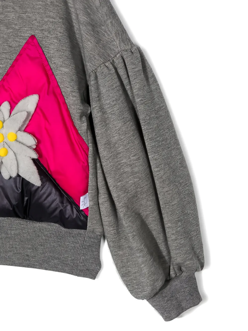 Il Gufo Sweater met ballonmouwen en applicatie Grijs