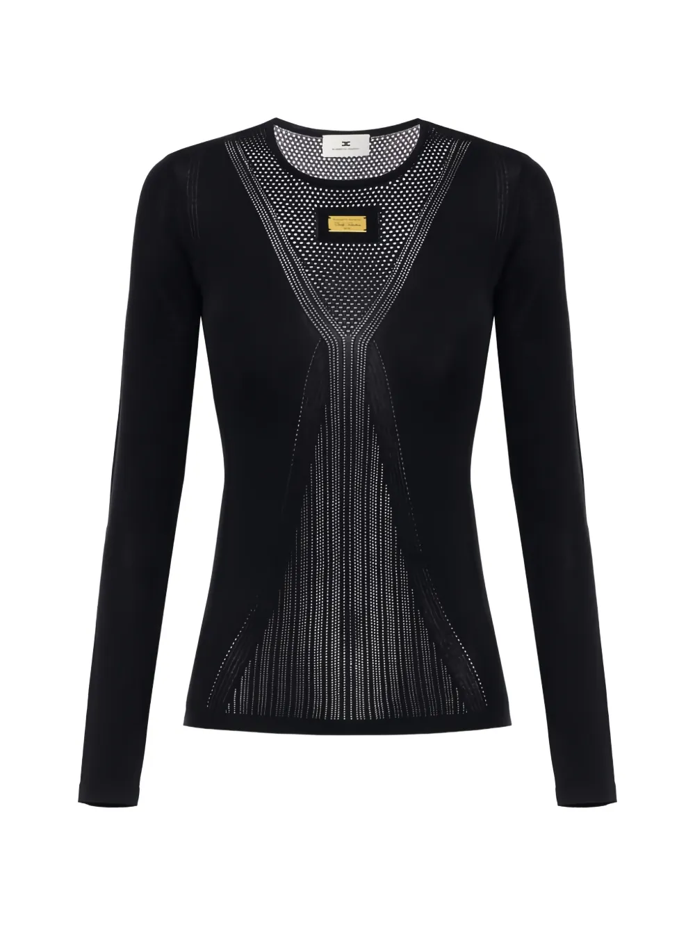 Elisabetta Franchi open-knit T-shirt - Schwarz