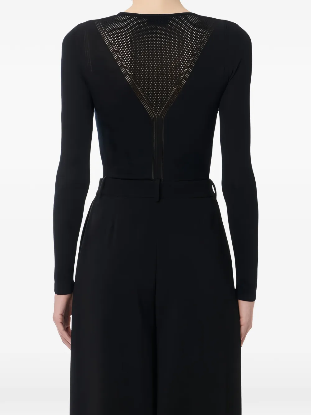 Elisabetta Franchi Opengebreid T-shirt Zwart