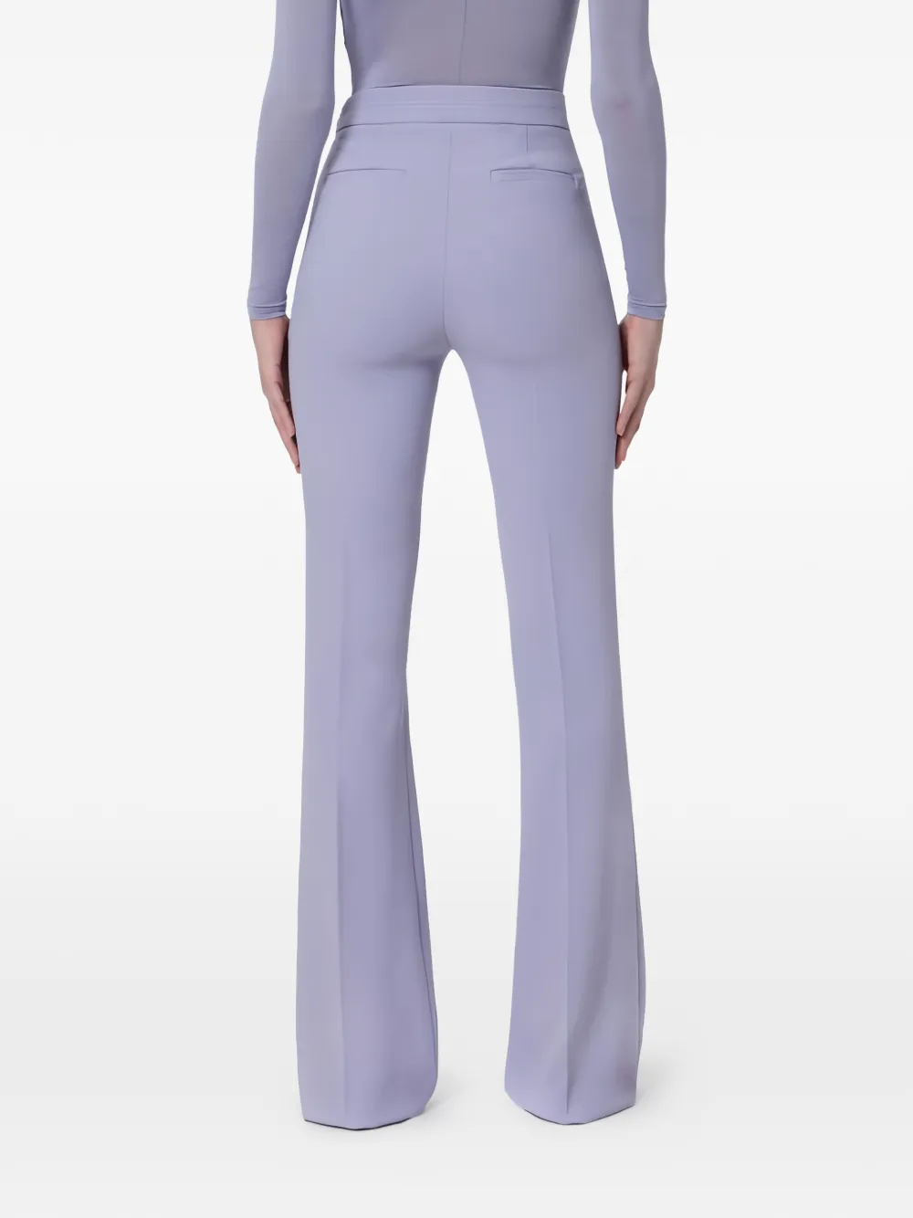 Elisabetta Franchi Broek van gelaagde stretch crêpe stof met logobedel Paars