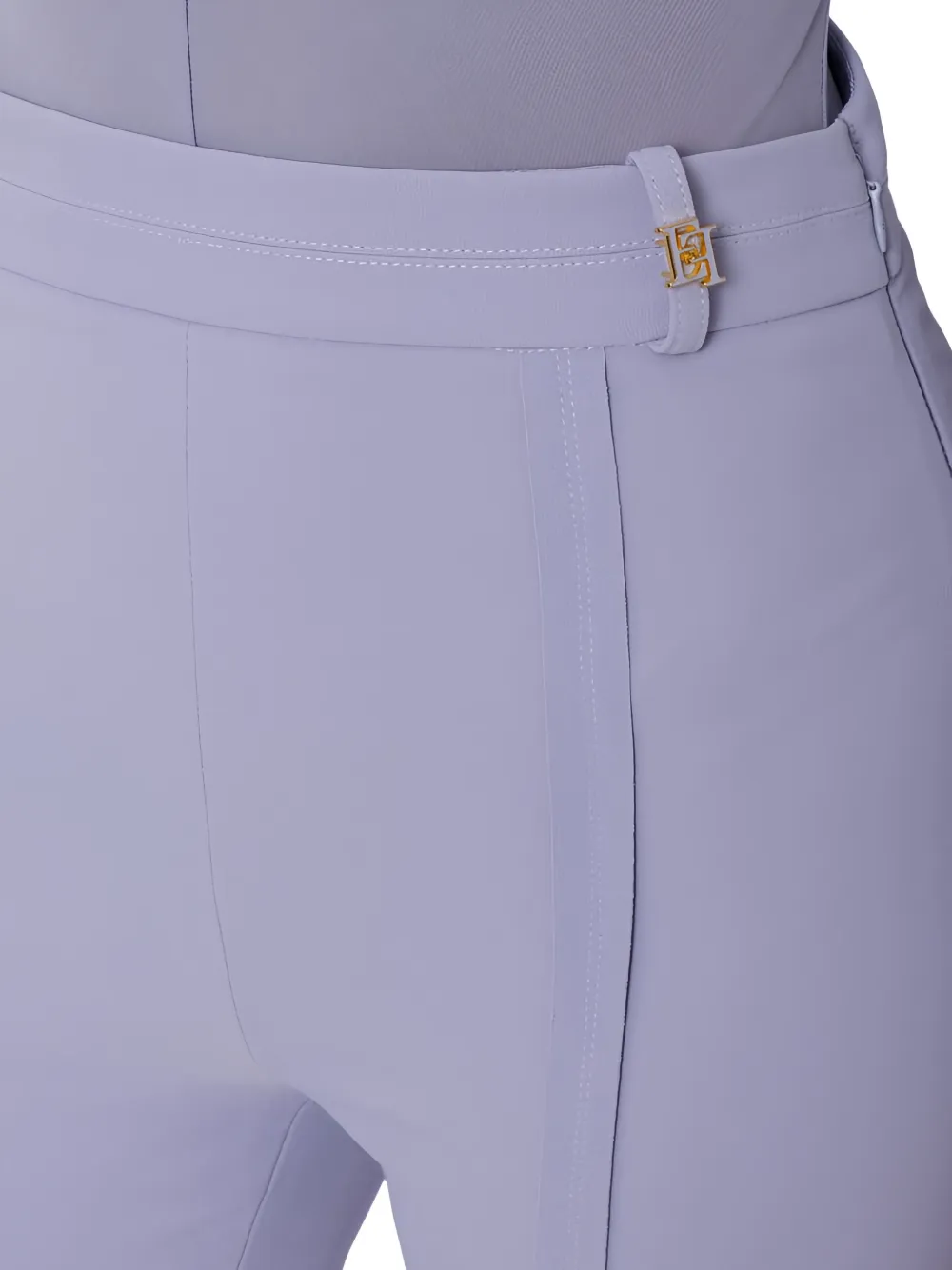 Elisabetta Franchi Broek van gelaagde stretch crêpe stof met logobedel Paars