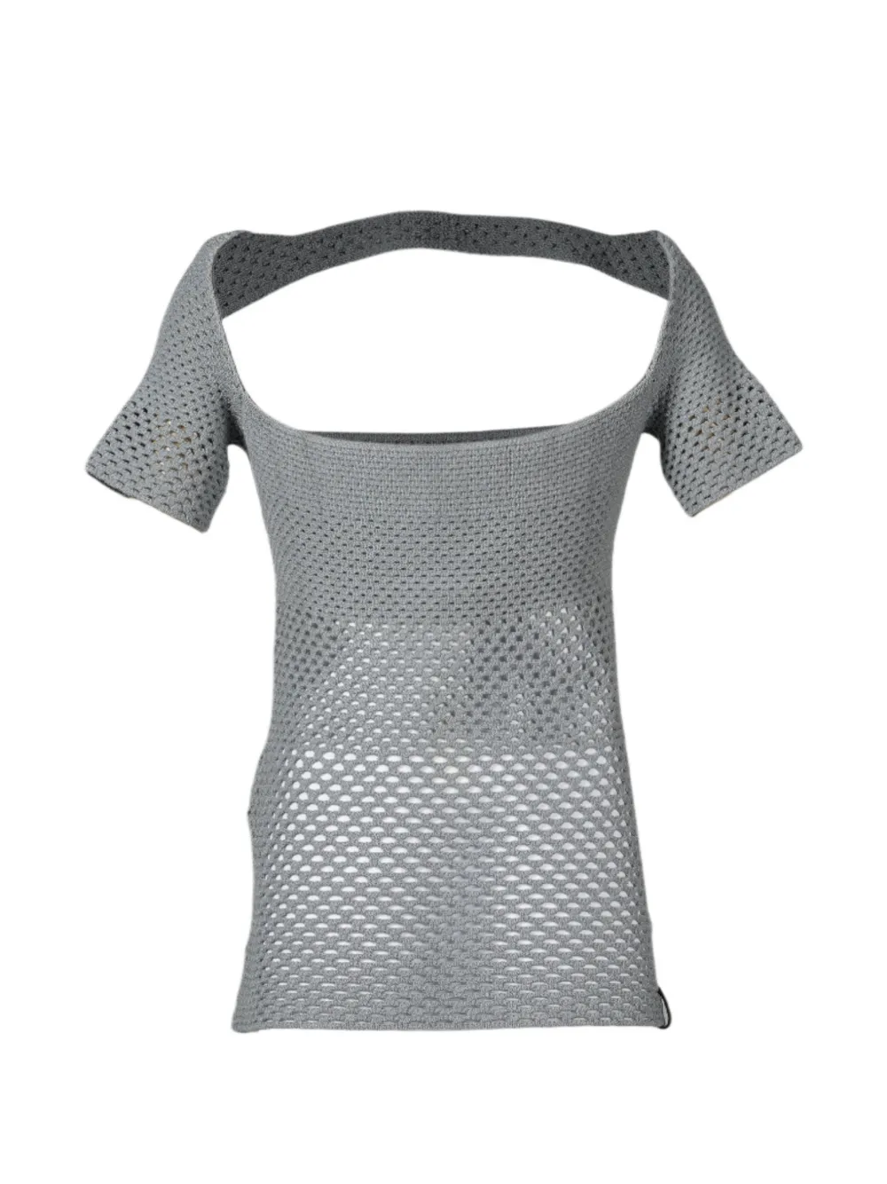 Isa Boulder fishnet cut-out top - Grigio