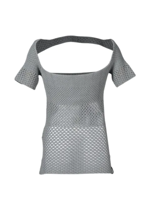 Isa Boulder fishnet cut-out top