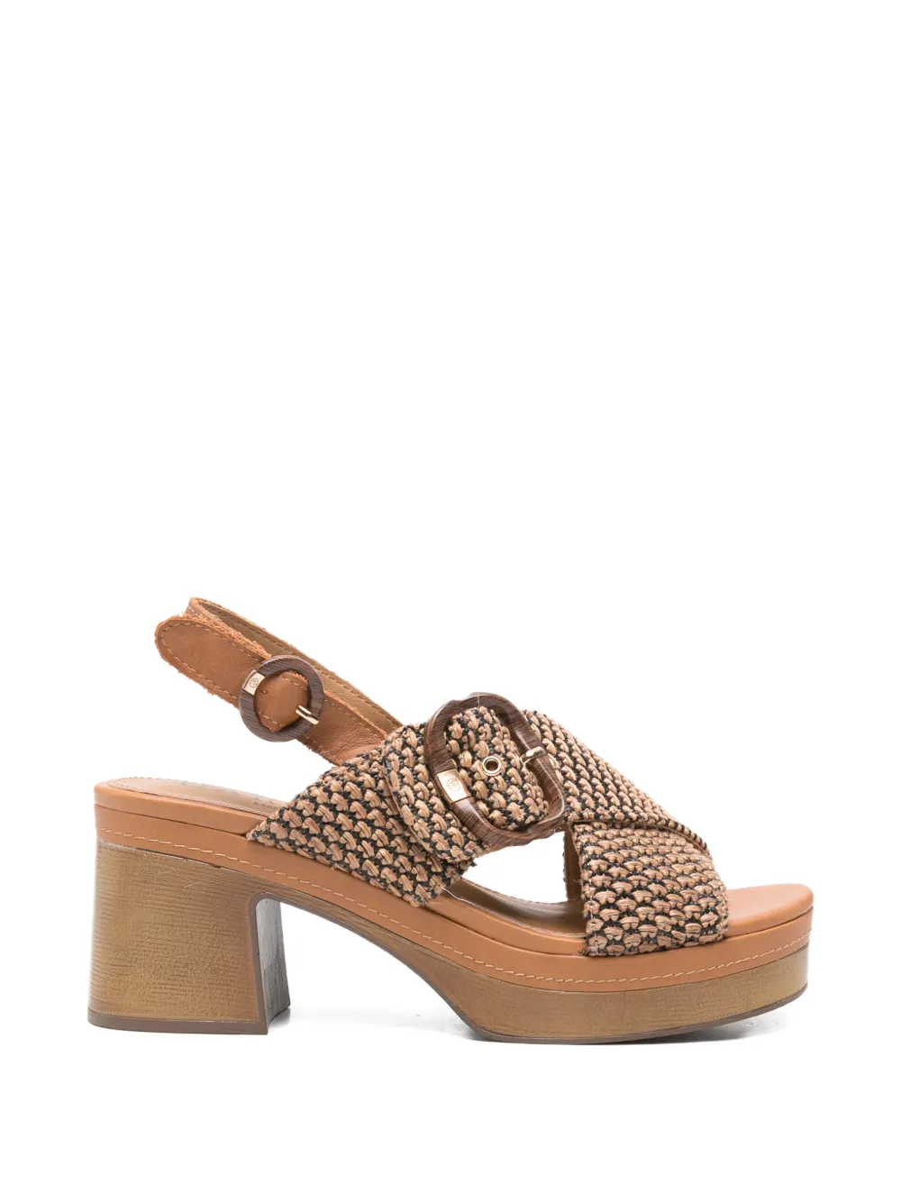 Carmela Geweven sandalen met gespdetail Beige