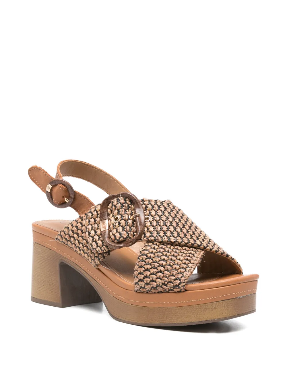 Carmela Geweven sandalen met gespdetail Beige
