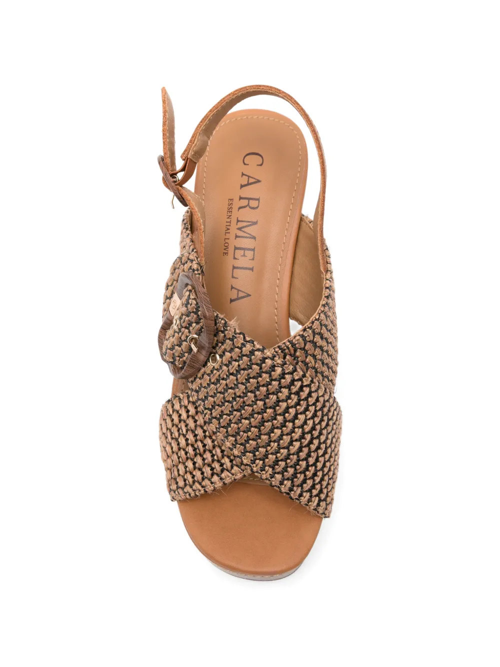 Carmela Geweven sandalen met gespdetail Beige