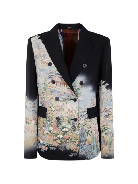 IBRIGU landscape-print double-breasted blazer