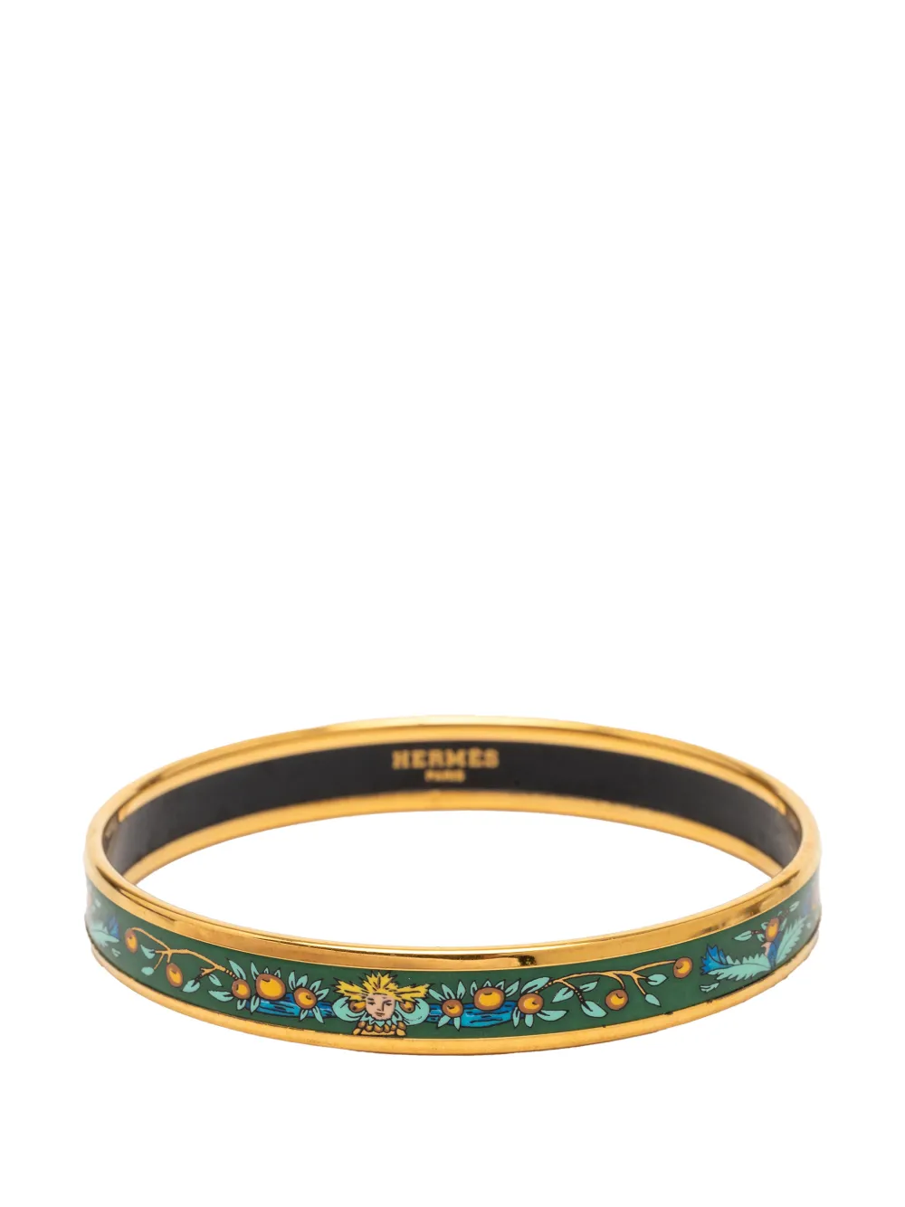 Hermès Pre-Owned 1990-2000 Narrow Enamel Fruits Cloisonne Bangle 65 costume bracelet - Oro