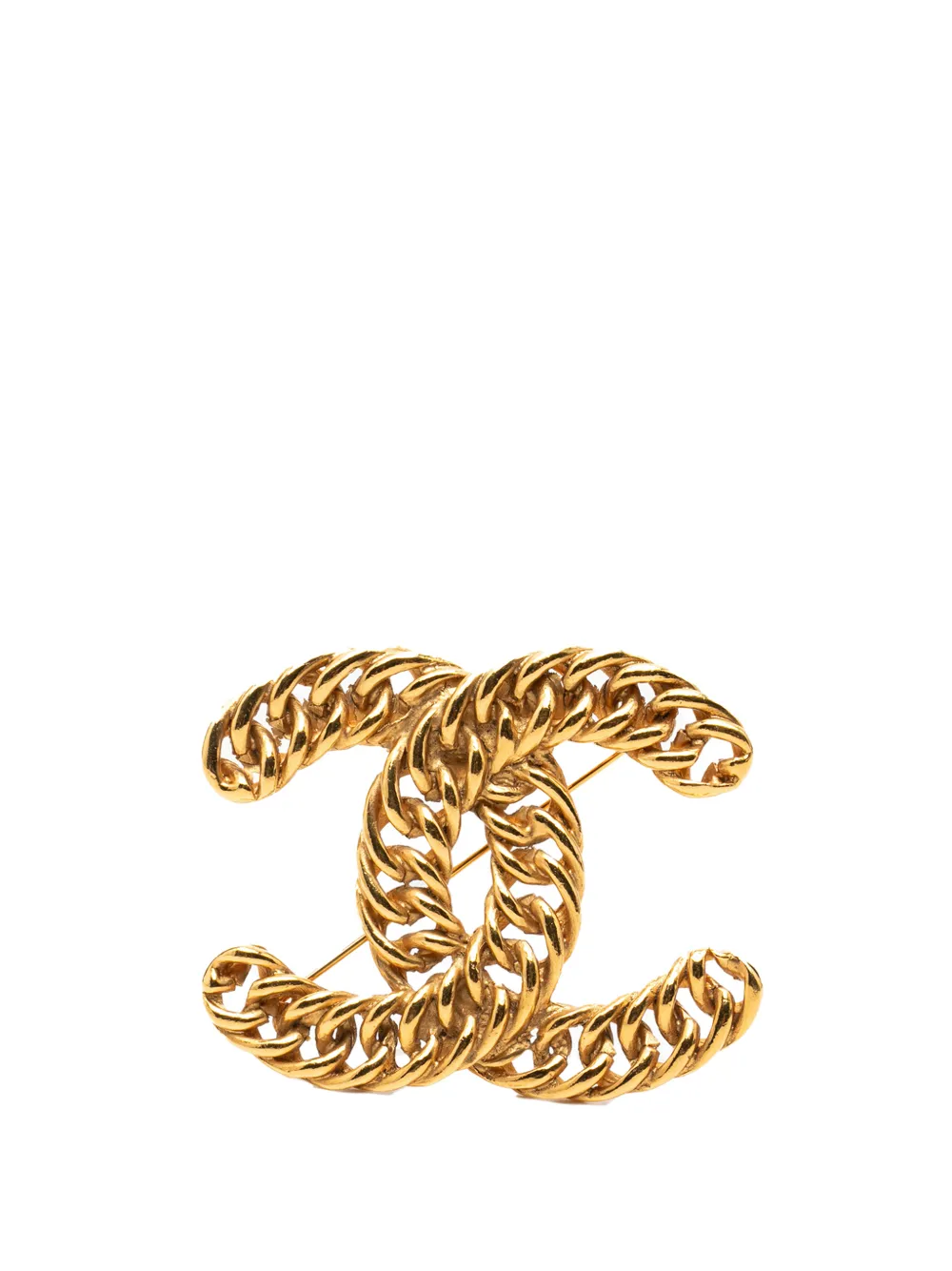 CHANEL Pre-Owned 20th Century CC Gold Plated Chain Brooch costume brooch - Oro