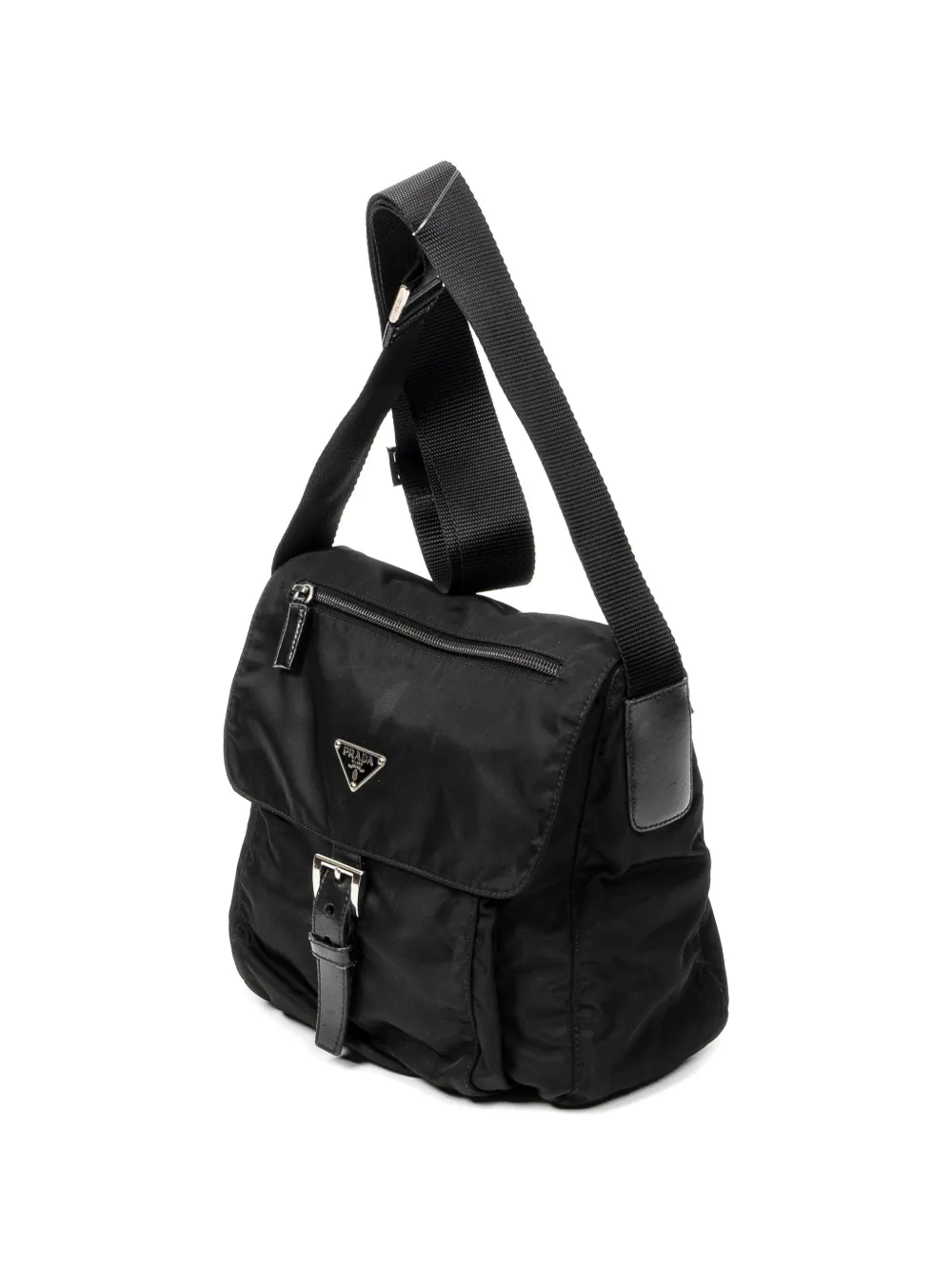 Prada Pre-Owned Buckle Messenger Bag | Black | FARFETCH ZA