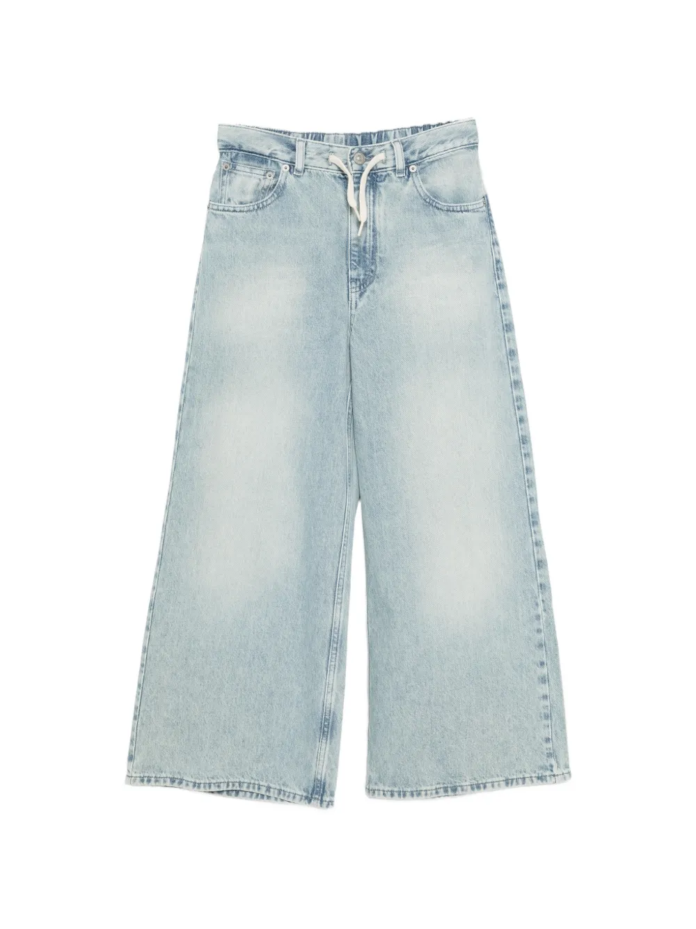 MM6 Maison Margiela Kids drawstring wide-leg jeans - Blu