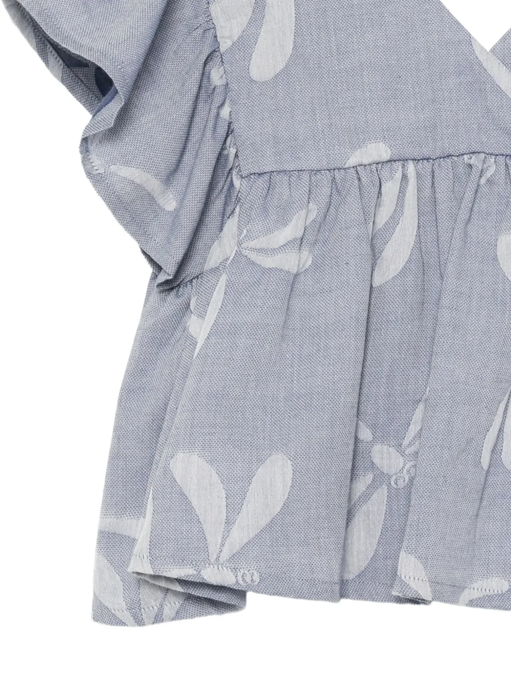 Kenzo Kids Shirt met libelle print en ruches Blauw
