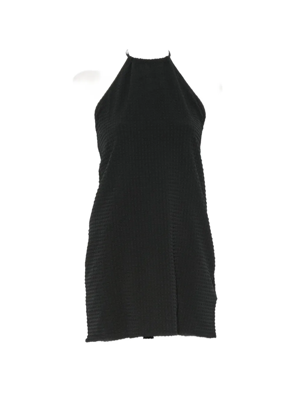 Hunza G halterneck crinkle-effect mini dress - Black