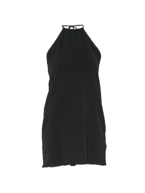 Hunza G halterneck crinkle-effect mini dress
