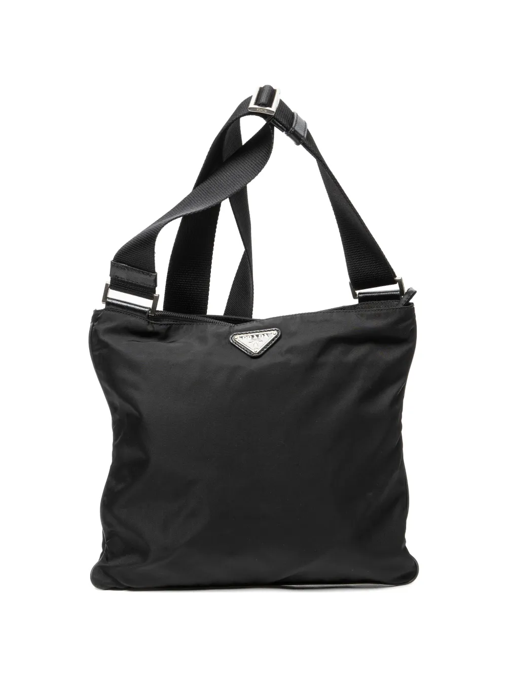 Prada Pre-Owned logo-plaque shoulder bag - Nero