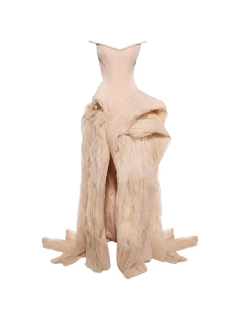 Gemy Maalouf corset-style ruffled dress