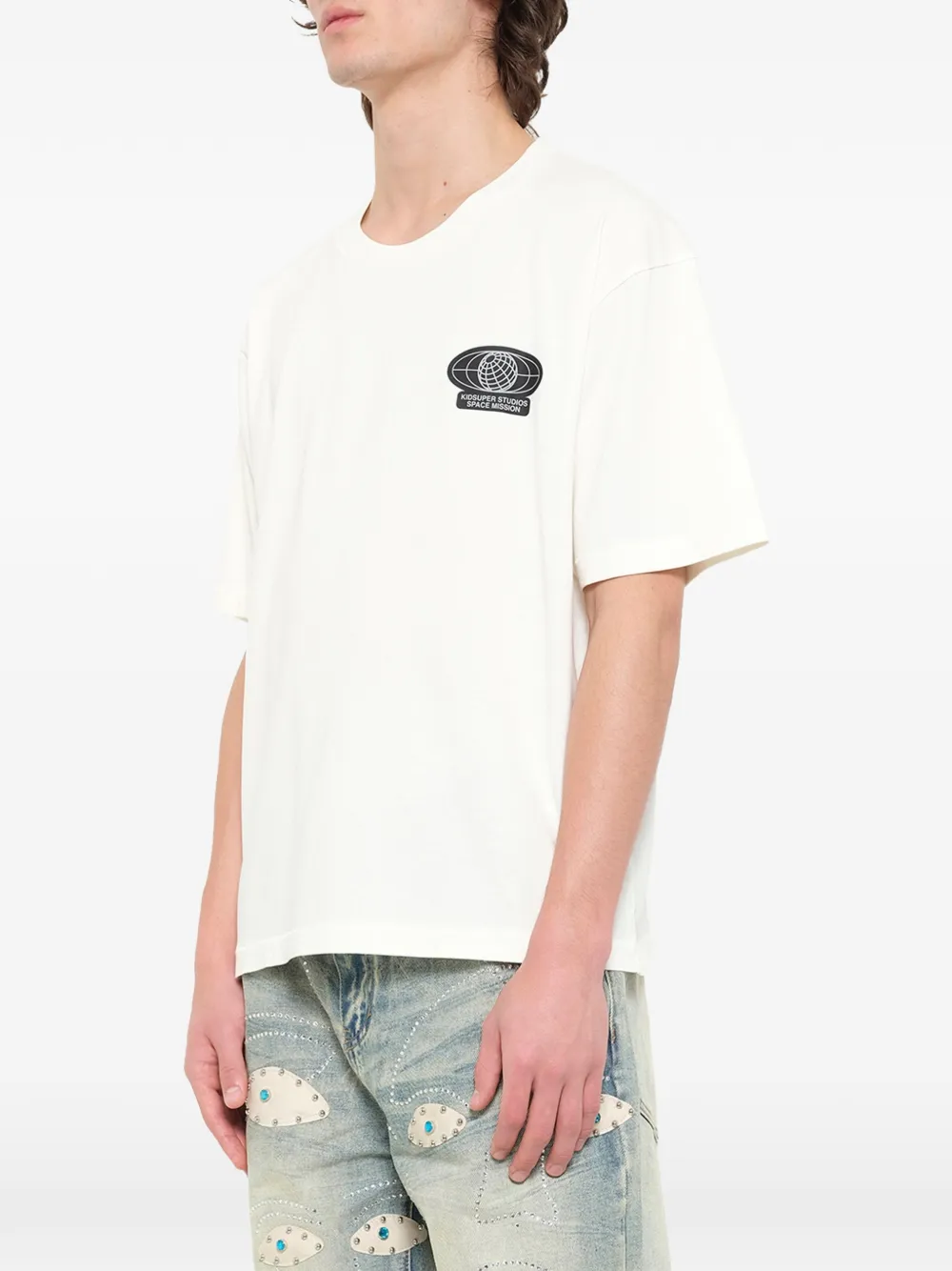 KidSuper Globe Space Program T-shirt Beige
