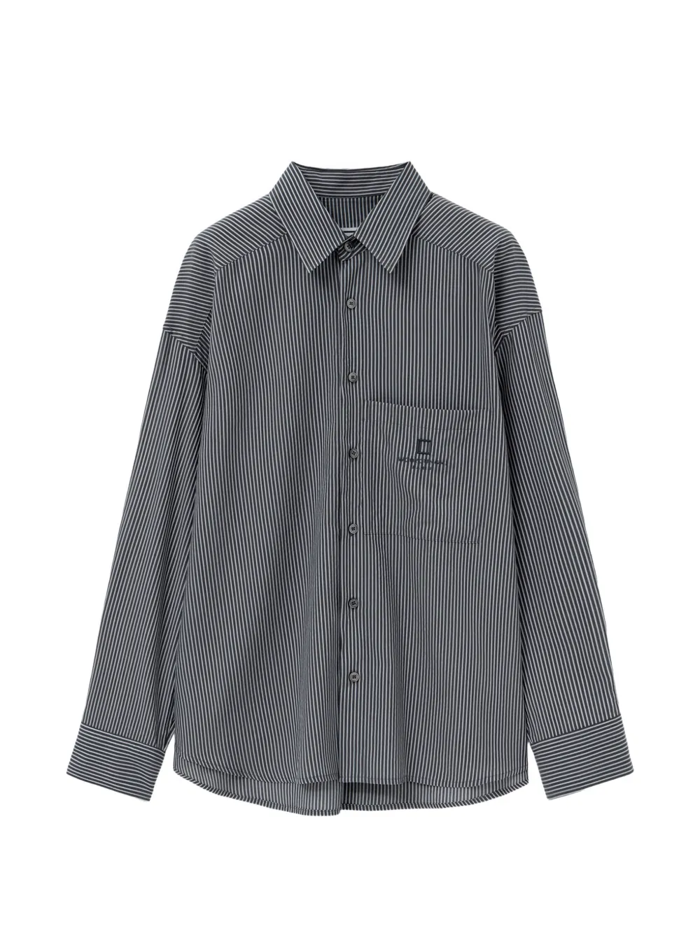 Wooyoungmi striped-pattern logo-detail shirt - Nero