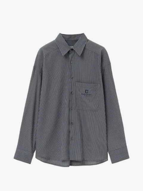 Wooyoungmi striped-pattern logo-detail shirt