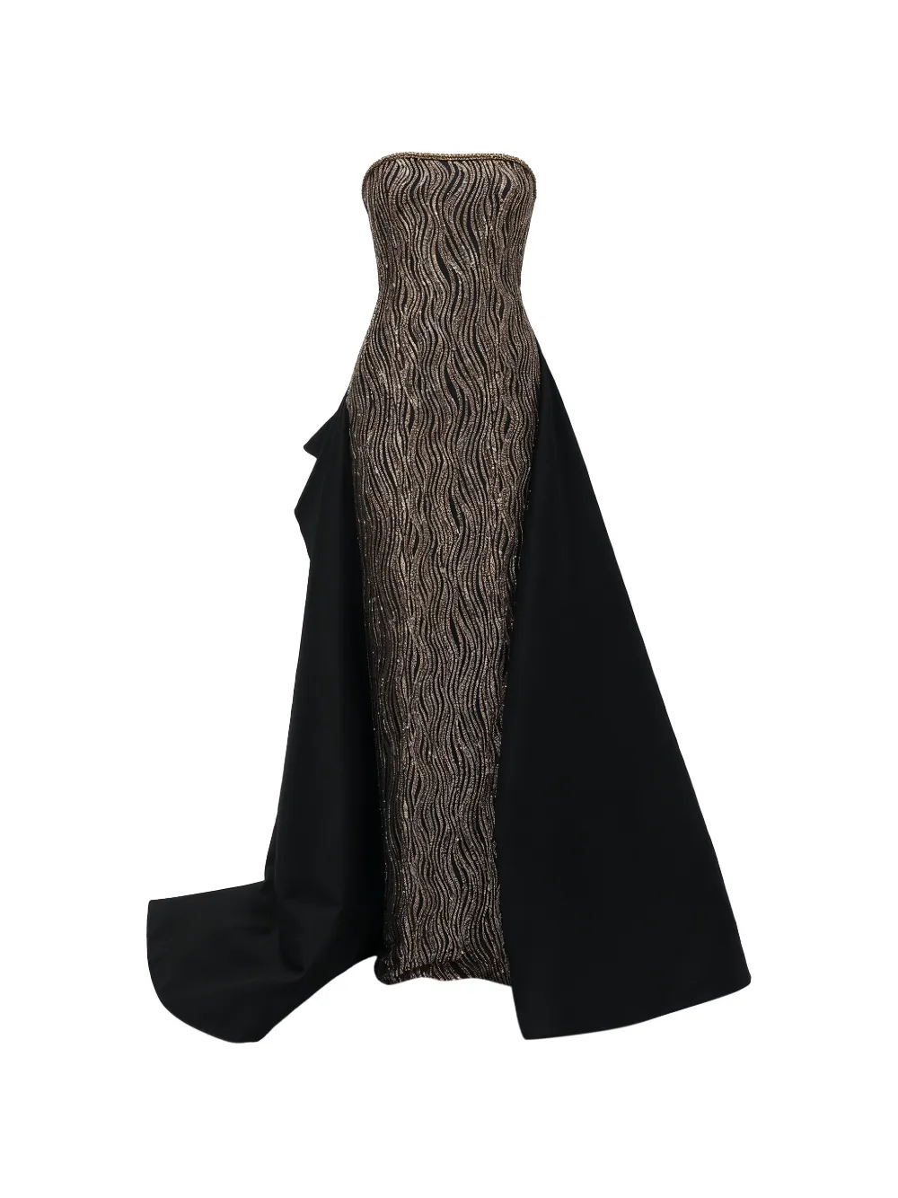 Gemy Maalouf strapless beaded overskirt gown