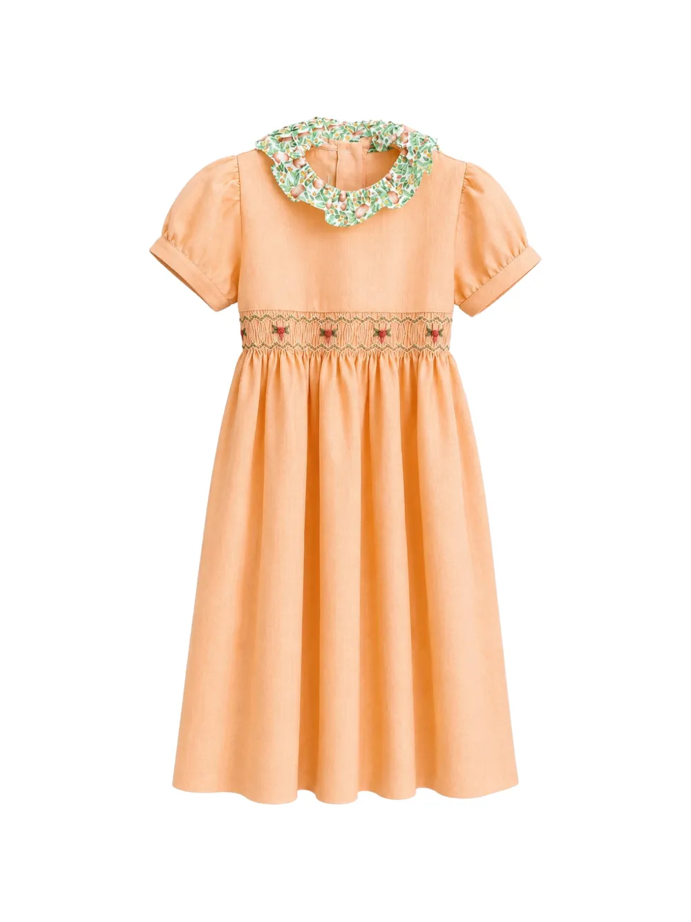 Mariella Ferrari smocked embroidered dress - Arancione