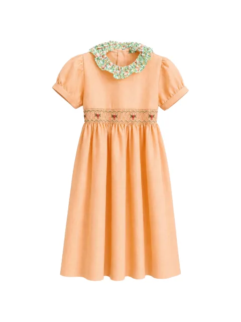 Mariella Ferrari smocked embroidered dress