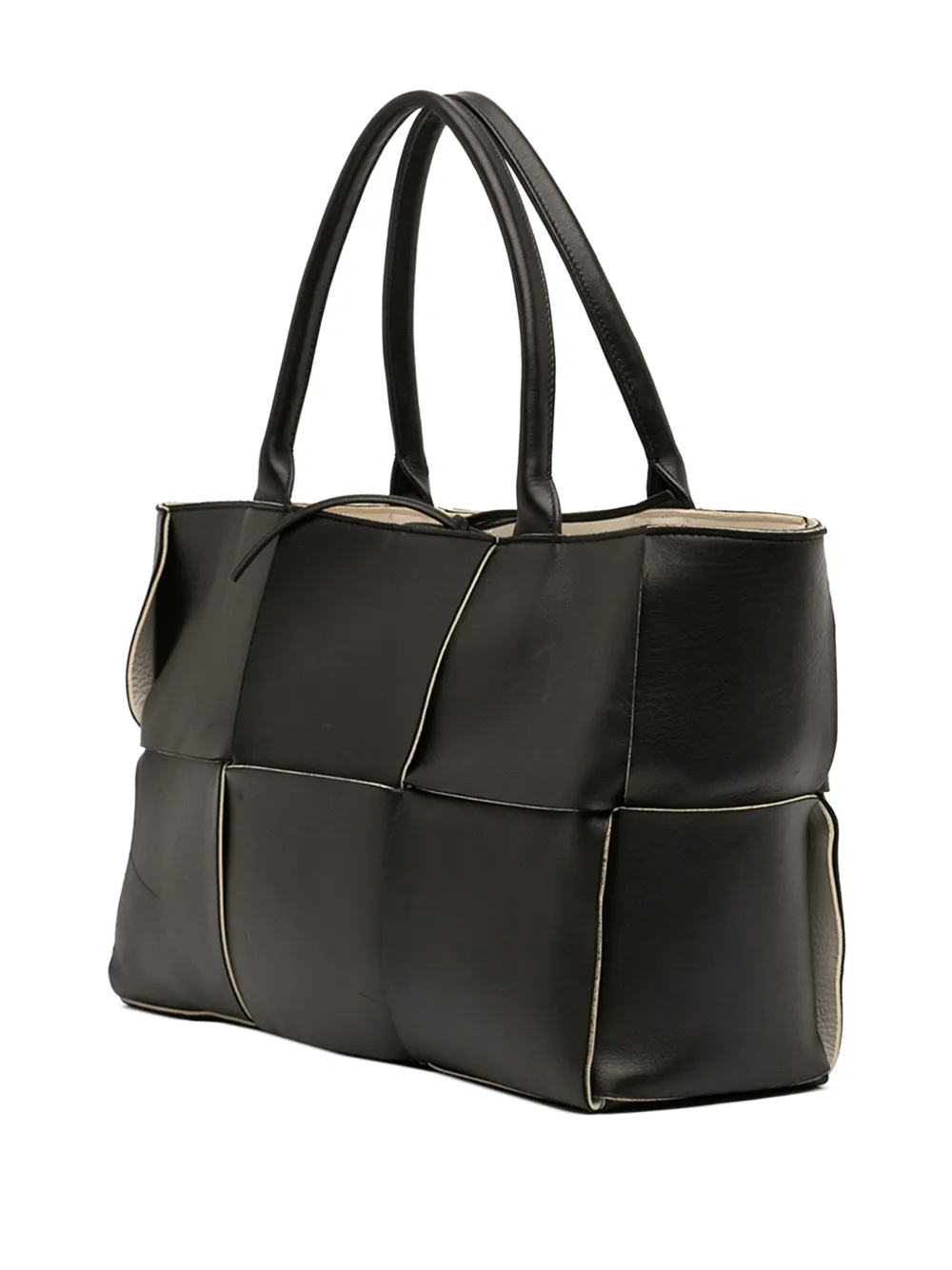  Bottega Veneta Pre-owned Sac Cabas Arco Format Moyen En Cuir Nappa Maxi Intrecciato (2012-2026) - Noir 