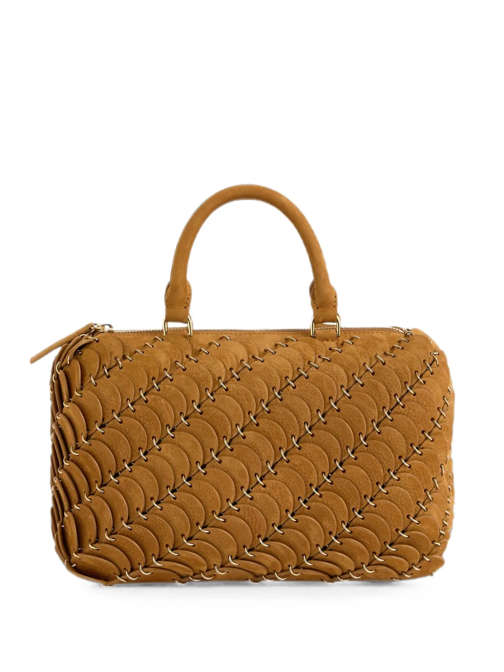 Rabanne Borsa a spalla Paco in pelle verniciata - Marrone