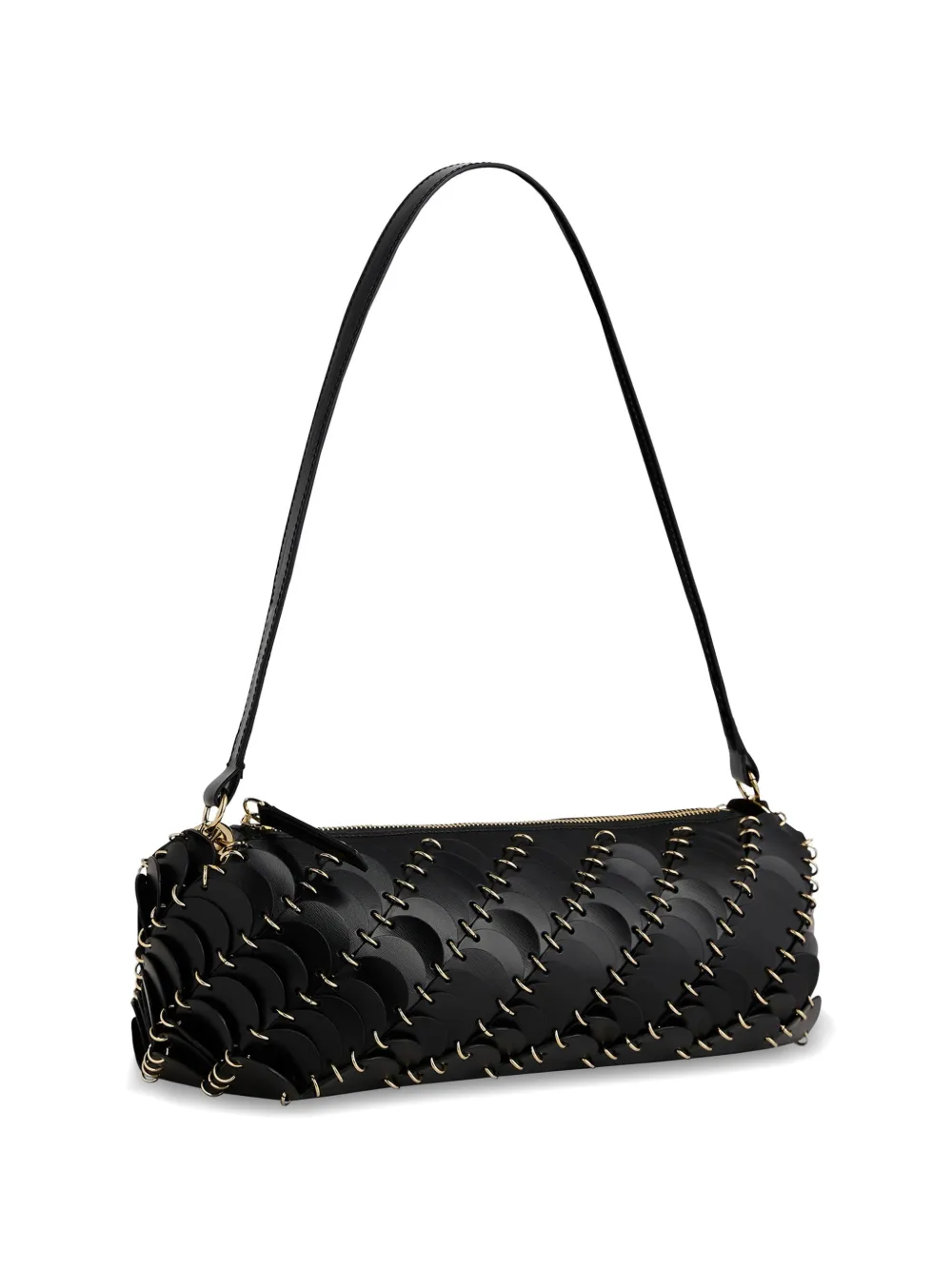 Rabanne Bag in Leather and Gold Finishing in Black, view 4