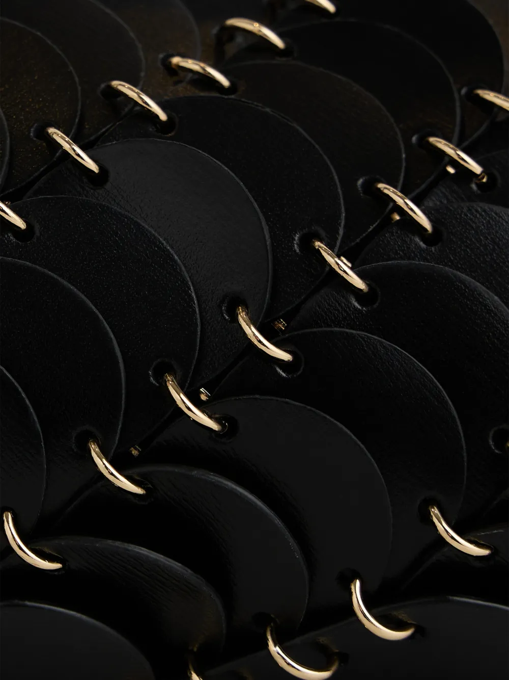 Rabanne Bag in Leather and Gold Finishing in Black, view 5